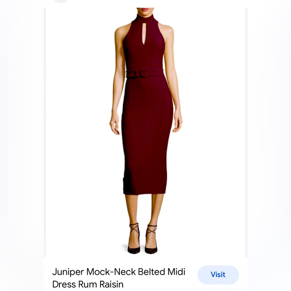 Juniper Mock Neck Sexy Burgundy Dress